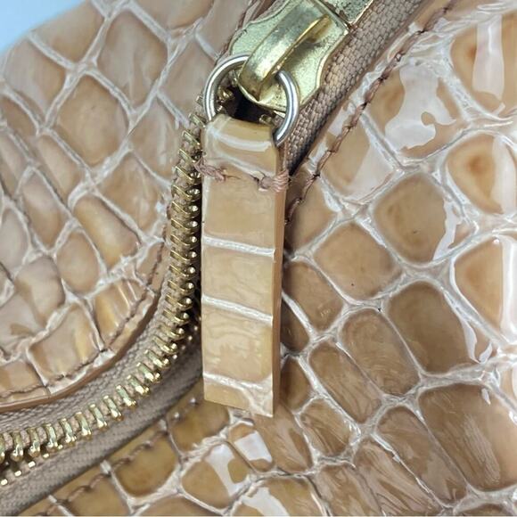 REJINA PYO Patent Leather Croc Taupe Olivia Bag - Picture 12 of 15